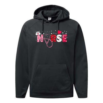 Girls  Nurses Valentines Day Gifts Hearts Stethoscope Performance Fleece Hoodie