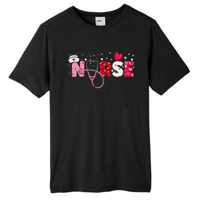 Girls  Nurses Valentines Day Gifts Hearts Stethoscope Tall Fusion ChromaSoft Performance T-Shirt