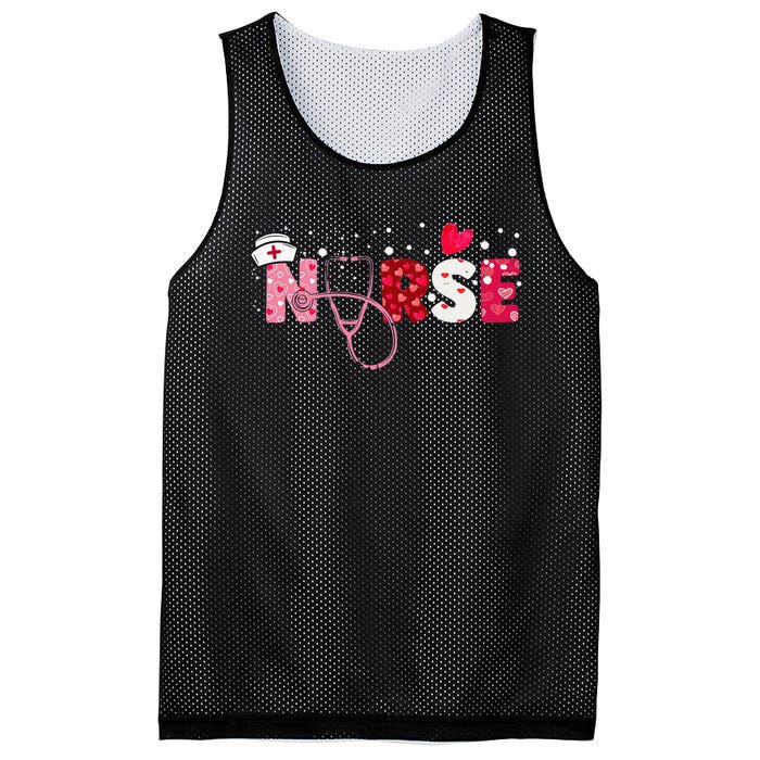 Girls  Nurses Valentines Day Gifts Hearts Stethoscope Mesh Reversible Basketball Jersey Tank