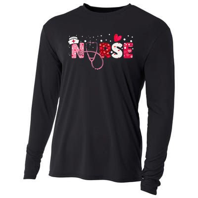 Girls  Nurses Valentines Day Gifts Hearts Stethoscope Cooling Performance Long Sleeve Crew