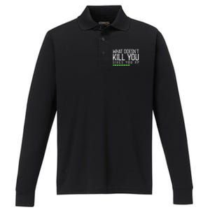 Geek Nerd Video Gamer What Doesn't Kill You Gives You Performance Long Sleeve Polo