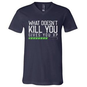 Geek Nerd Video Gamer What Doesn't Kill You Gives You V-Neck T-Shirt