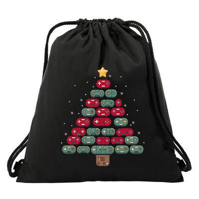 Gamer Nerd Video Game Lover Family Matching Christmas Tree Gift Drawstring Bag