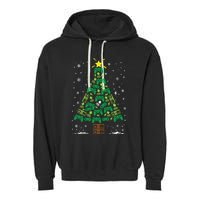 Gamer Nerd Video Game Lover Family Matching Christmas Tree Garment-Dyed Fleece Hoodie