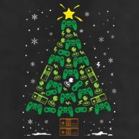 Gamer Nerd Video Game Lover Family Matching Christmas Tree 7 Panel Mesh Trucker Snapback Hat