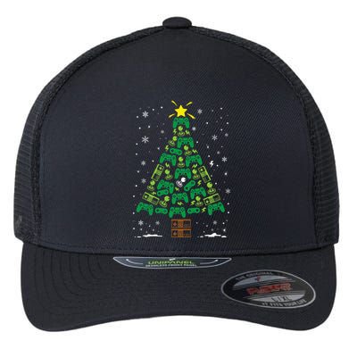 Gamer Nerd Video Game Lover Family Matching Christmas Tree Flexfit Unipanel Trucker Cap