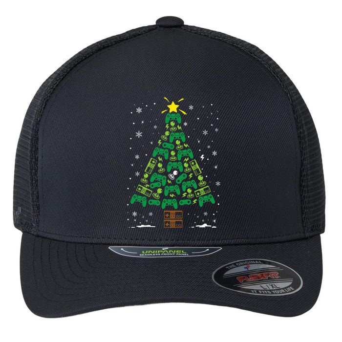 Gamer Nerd Video Game Lover Family Matching Christmas Tree Flexfit Unipanel Trucker Cap