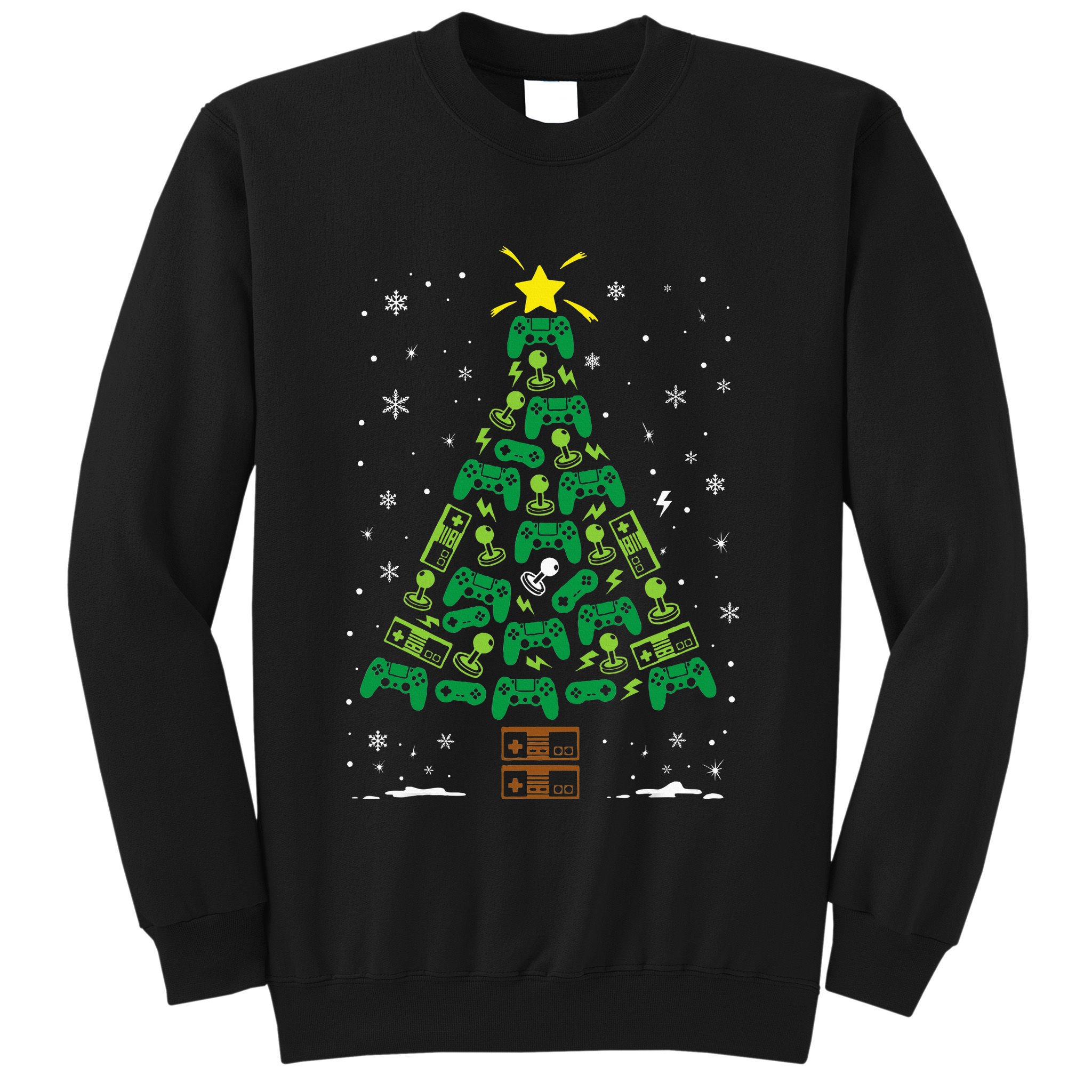 Gamer Nerd Video Game Lover Family Matching Christmas Tree Sweatshirt