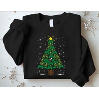 Gamer Nerd Video Game Lover Family Matching Christmas Tree Sweatshirt