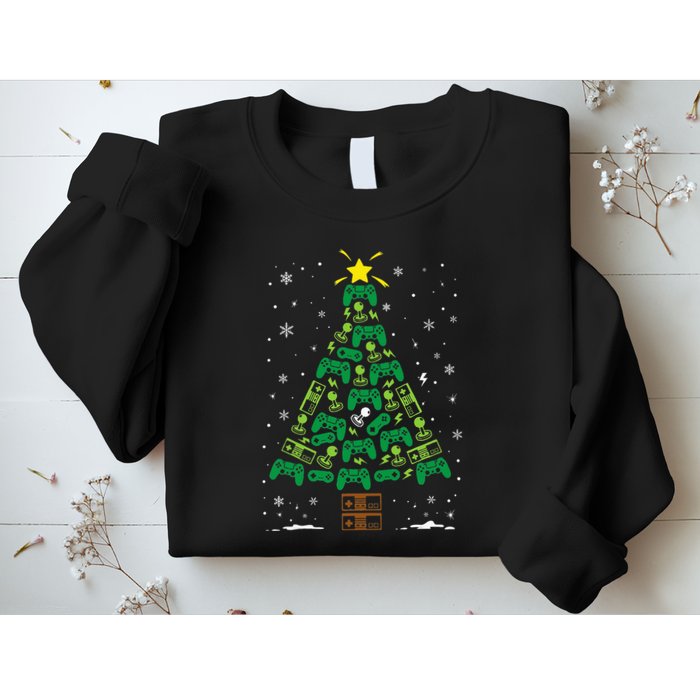 Gamer Nerd Video Game Lover Family Matching Christmas Tree Sweatshirt