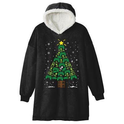 Gamer Nerd Video Game Lover Family Matching Christmas Tree Hooded Wearable Blanket