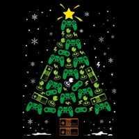 Gamer Nerd Video Game Lover Family Matching Christmas Tree Button
