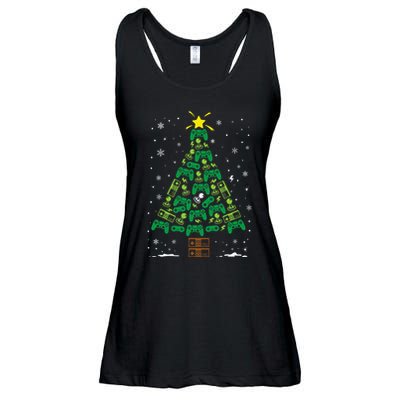 Gamer Nerd Video Game Lover Family Matching Christmas Tree Ladies Essential Flowy Tank