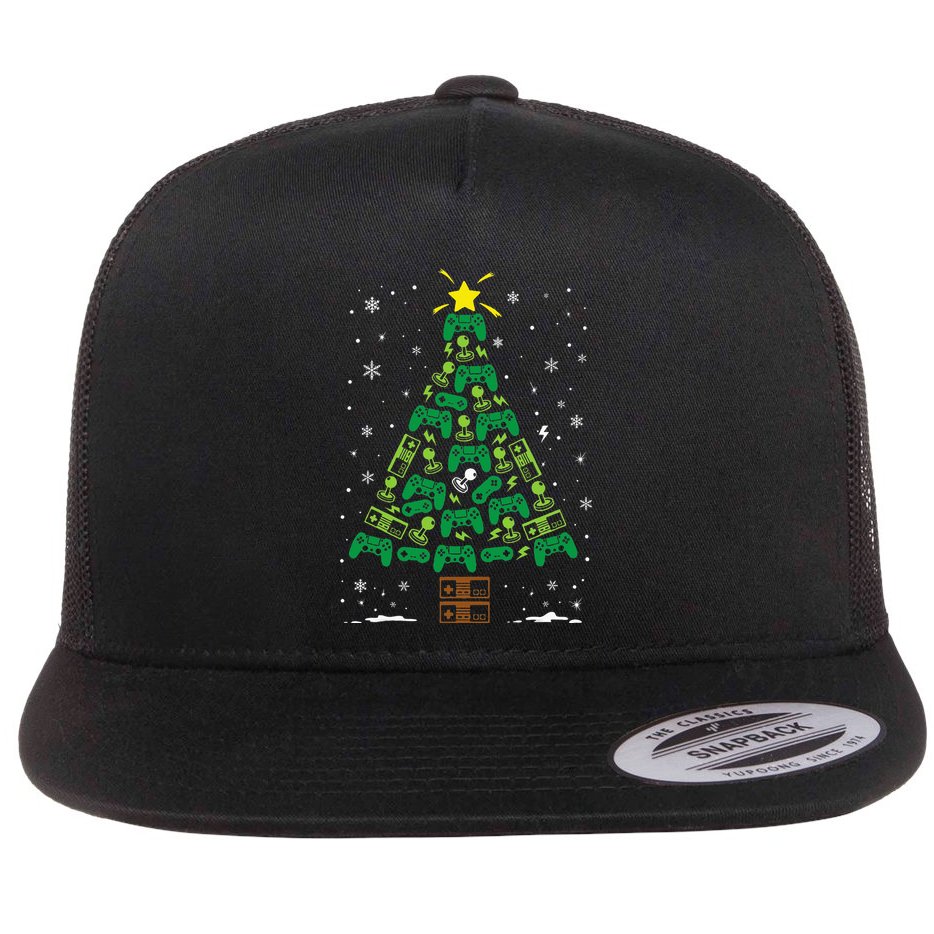Gamer Nerd Video Game Lover Family Matching Christmas Tree Flatbill Hat