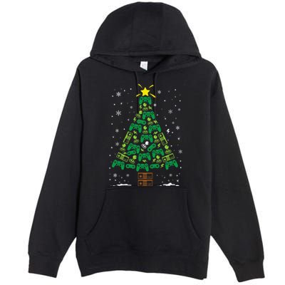 Gamer Nerd Video Game Lover Family Matching Christmas Tree Premium Pullover Hoodie