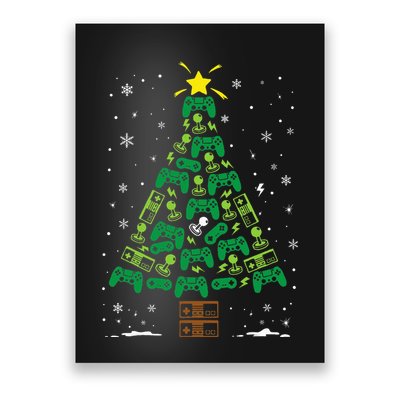 Gamer Nerd Video Game Lover Family Matching Christmas Tree Poster