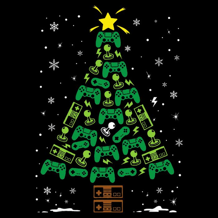 Gamer Nerd Video Game Lover Family Matching Christmas Tree Premium T-Shirt