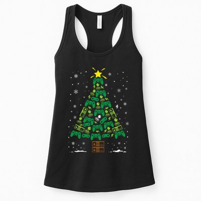 Gamer Nerd Video Game Lover Family Matching Christmas Tree Womens Tank Top