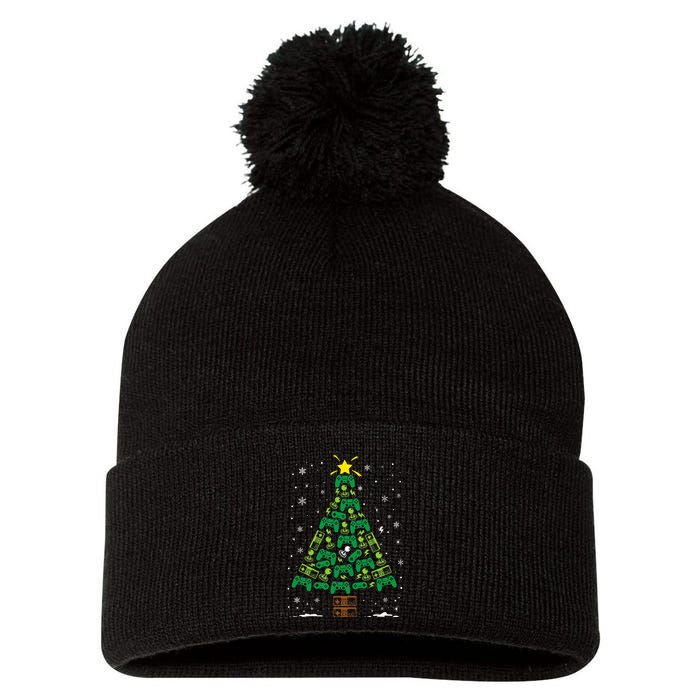 Gamer Nerd Video Game Lover Family Matching Christmas Tree Pom Pom 12in Knit Beanie