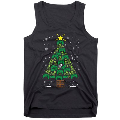 Gamer Nerd Video Game Lover Family Matching Christmas Tree Tank Top