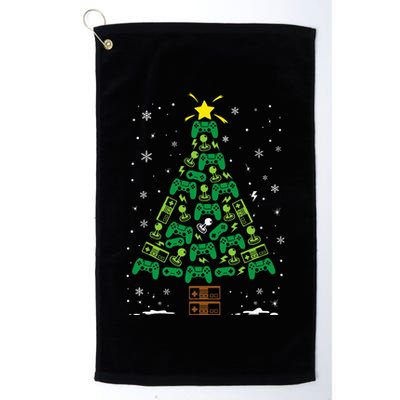 Gamer Nerd Video Game Lover Family Matching Christmas Tree Golf Towel