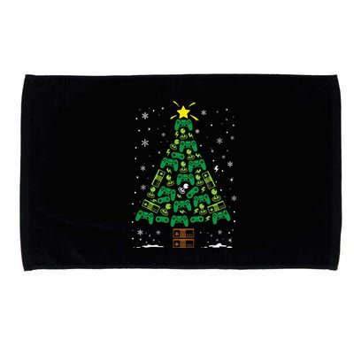 Gamer Nerd Video Game Lover Family Matching Christmas Tree Microfiber Hand Towel