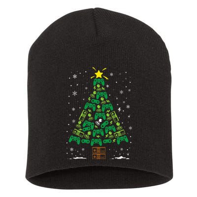 Gamer Nerd Video Game Lover Family Matching Christmas Tree Short Acrylic Beanie