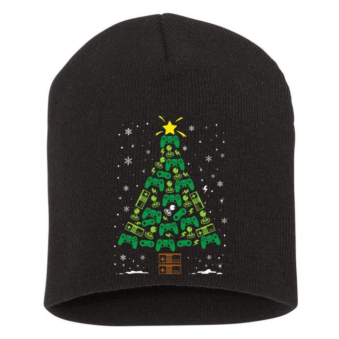 Gamer Nerd Video Game Lover Family Matching Christmas Tree Short Acrylic Beanie