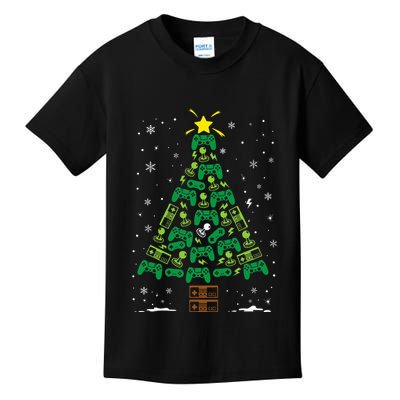 Gamer Nerd Video Game Lover Family Matching Christmas Tree Kids T-Shirt