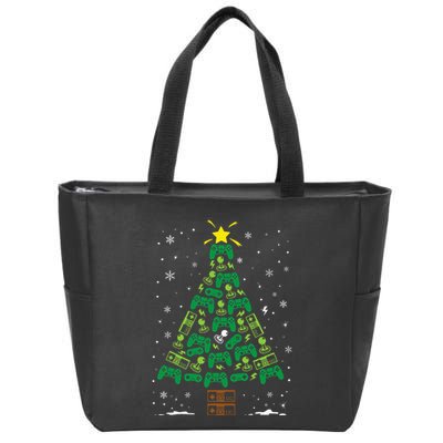 Gamer Nerd Video Game Lover Family Matching Christmas Tree Zip Tote Bag