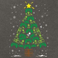 Gamer Nerd Video Game Lover Family Matching Christmas Tree Cotton Canvas Backpack
