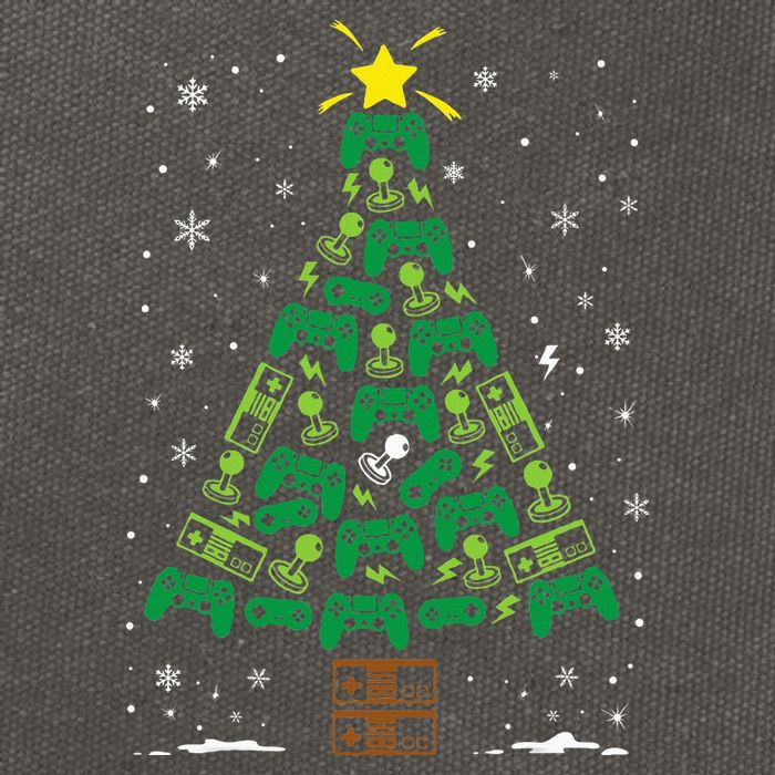 Gamer Nerd Video Game Lover Family Matching Christmas Tree Cotton Canvas Backpack