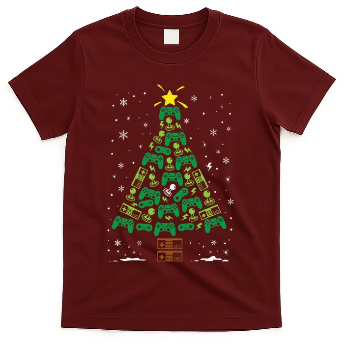 Gamer Nerd Video Game Lover Family Matching Christmas Tree T-Shirt