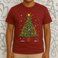 Gamer Nerd Video Game Lover Family Matching Christmas Tree T-Shirt