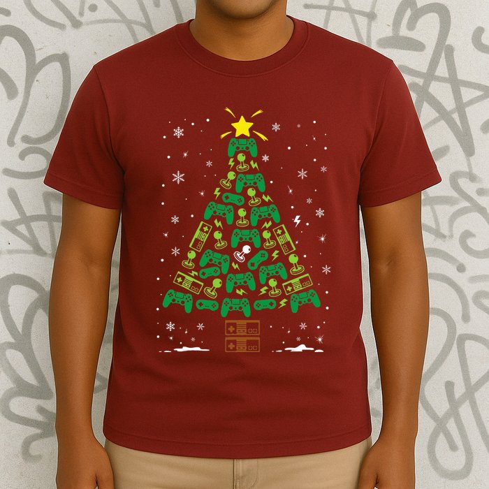 Gamer Nerd Video Game Lover Family Matching Christmas Tree T-Shirt