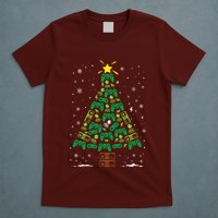 Gamer Nerd Video Game Lover Family Matching Christmas Tree T-Shirt