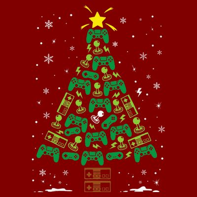 Gamer Nerd Video Game Lover Family Matching Christmas Tree T-Shirt