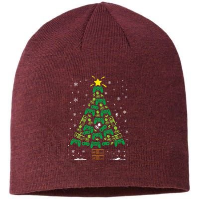 Gamer Nerd Video Game Lover Family Matching Christmas Tree Sustainable Beanie