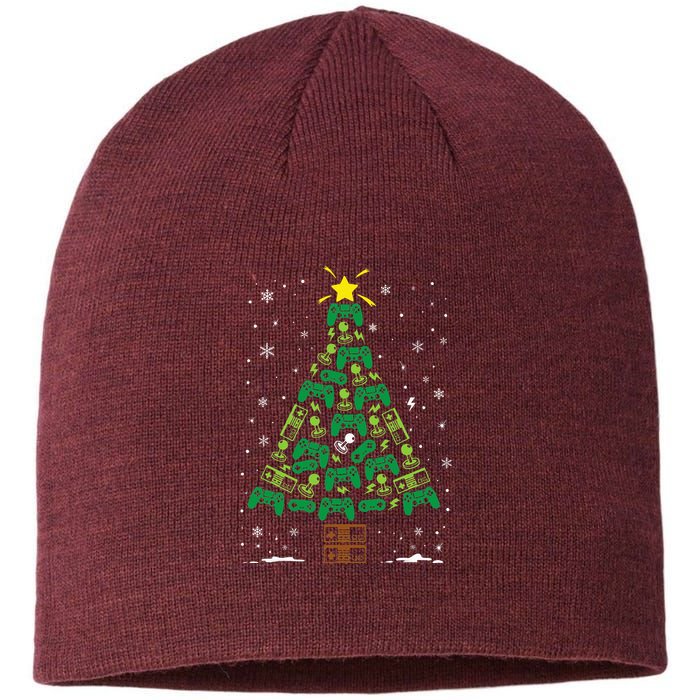 Gamer Nerd Video Game Lover Family Matching Christmas Tree Sustainable Beanie
