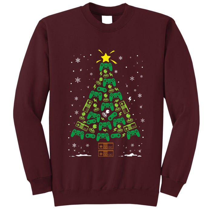 Gamer Nerd Video Game Lover Family Matching Christmas Tree Tall Sweatshirt