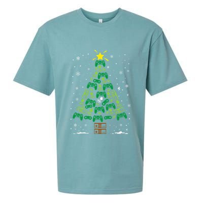 Gamer Nerd Video Game Lover Family Matching Christmas Tree Sueded Cloud Jersey T-Shirt