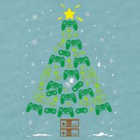 Gamer Nerd Video Game Lover Family Matching Christmas Tree Sueded Cloud Jersey T-Shirt