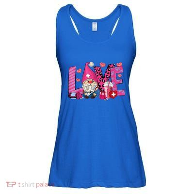 Gnome Nurse Valentines Day Heart Stethoscope Love Nursing Ladies Essential Flowy Tank