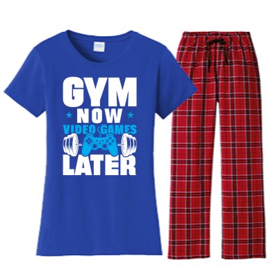 Gym Now Video Games Later Bodybuilding Weight Training Gym Gift Women's Flannel Pajama Set