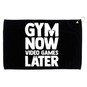 Gym Now Video Games Later Funny Gaming Nerdy Gamer Gift Grommeted Golf Towel