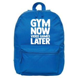 Gym Now Video Games Later Funny Gaming Nerdy Gamer Gift 16 in Basic Backpack