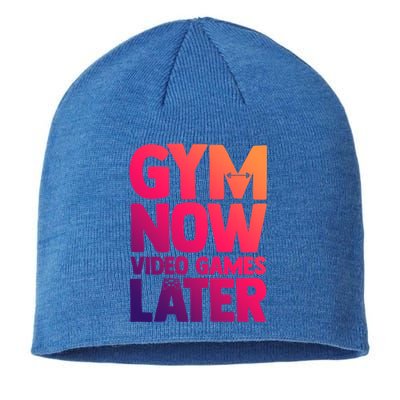 Gym Now Video Games Later Funny Gaming Nerdy Gamer Gift Sustainable Beanie