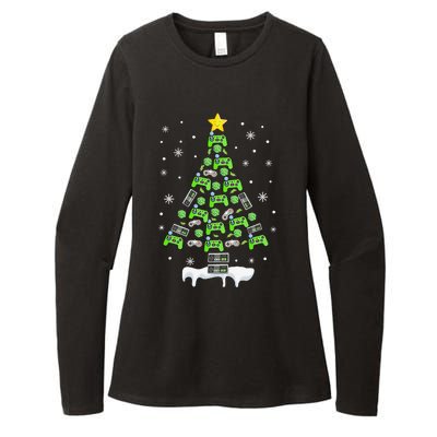 Gamer Nerd Video Game Lover Family Matching Christmas Tree Womens CVC Long Sleeve Shirt