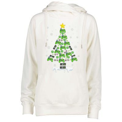 Gamer Nerd Video Game Lover Family Matching Christmas Tree Womens Funnel Neck Pullover Hood