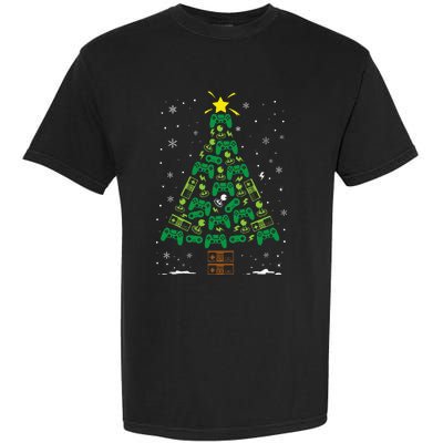 Gamer Nerd Video Game Lover Family Matching Christmas Tree Garment-Dyed Heavyweight T-Shirt